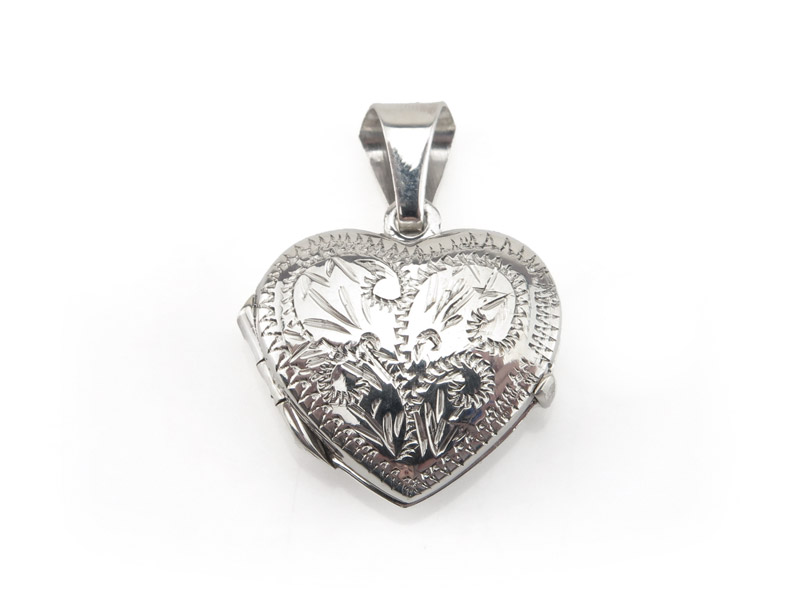 Sterling Silver Heart Locket Pendant 21.5mm