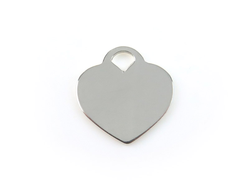 Sterling Silver Heart Tag 12mm ~ Optional Engraving