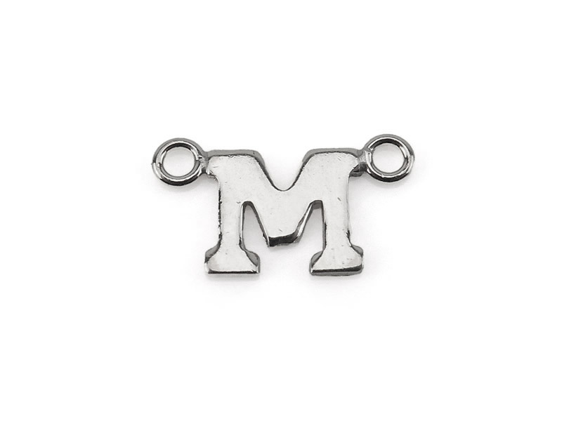 Sterling Silver Alphabet Connector ~ M