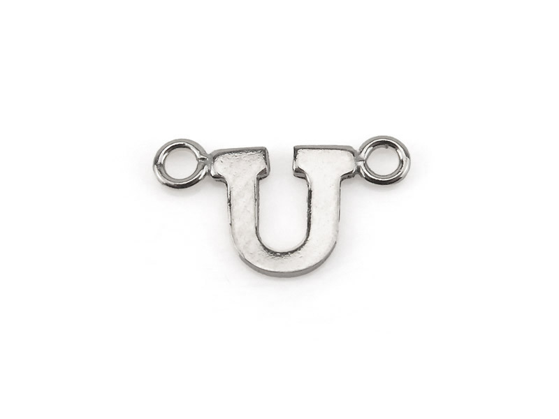 Sterling Silver Alphabet Connector ~ U