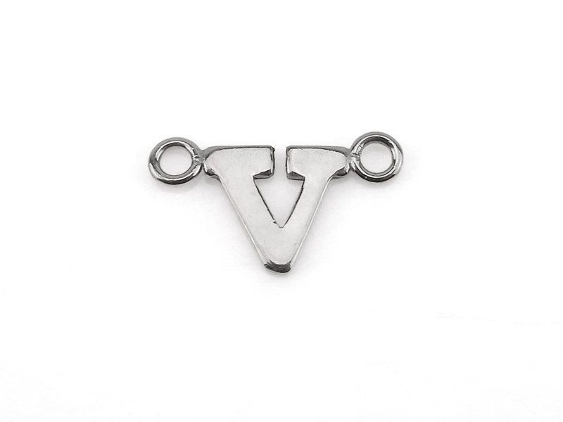 Sterling Silver Alphabet Connector ~ V