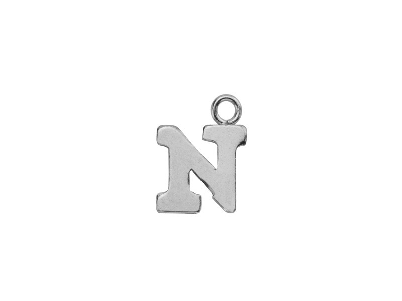 Sterling Silver Alphabet Charm ~ N