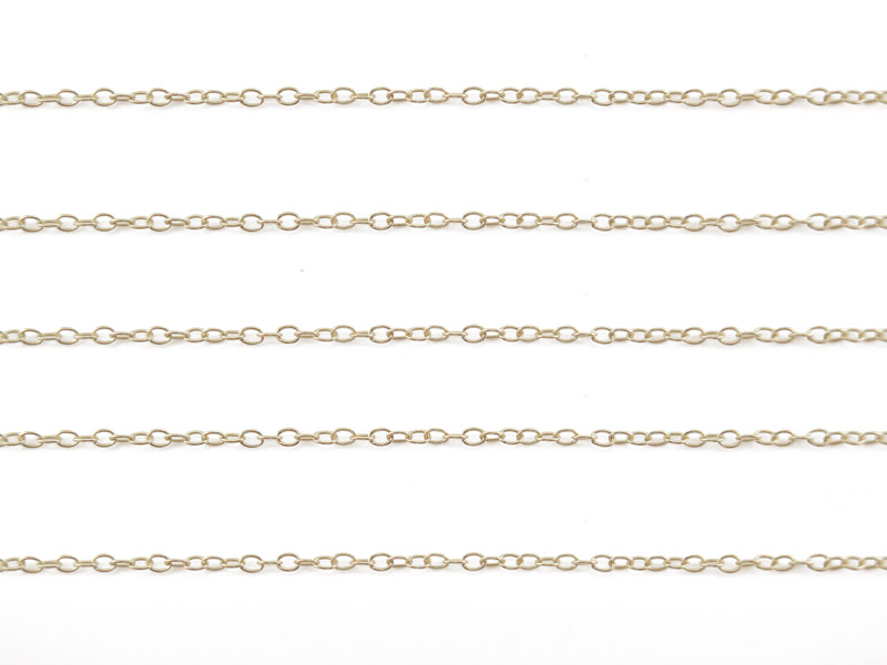 9K Gold Cable Chain 1.7mm x 1.3mm ~ by the inch