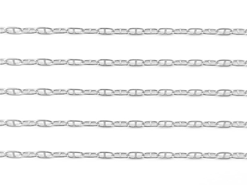 Sterling Silver Long Link 'Gucci' Style Chain 4.7mm  ~ by the Foot