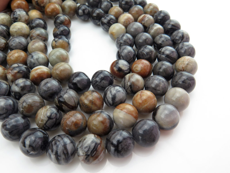 Picasso Jasper Smooth Round Beads 12mm ~ 16'' Strand