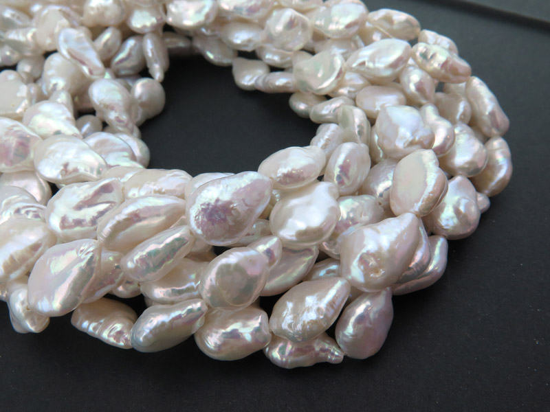 Freshwater Pearl Baroque Coin Beads 13-16mm ~ 16'' Strand