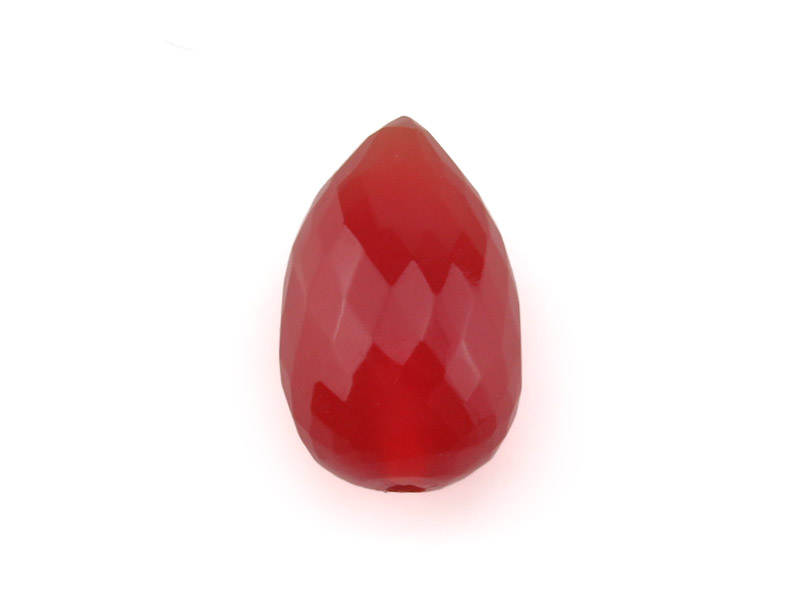 AAA Carnelian Micro-Faceted Teardrop 12-13mm ~ Half Drilled ~ SINGLE