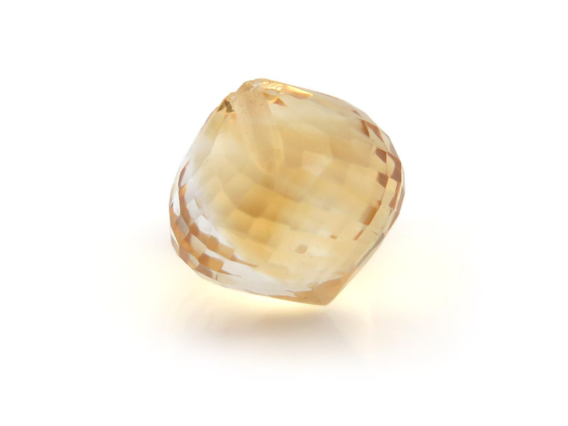 AA+ Citrine Micro-Faceted Onion 7.5-8.5mm ~ Half Drilled ~ SINGLE