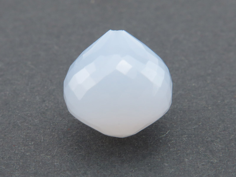 AA+ Chalcedony Mirco-Faceted Onion 10.5-11.25mm ~ Half Drilled ~ SINGLE