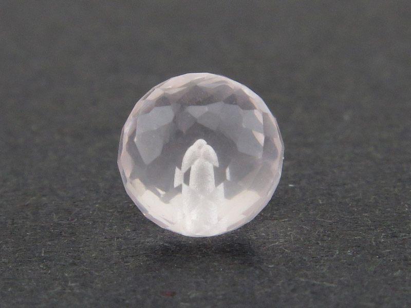 Rose Quartz Micro-Faceted Round Ball 6mm ~ Half Drilled ~ SINGLE