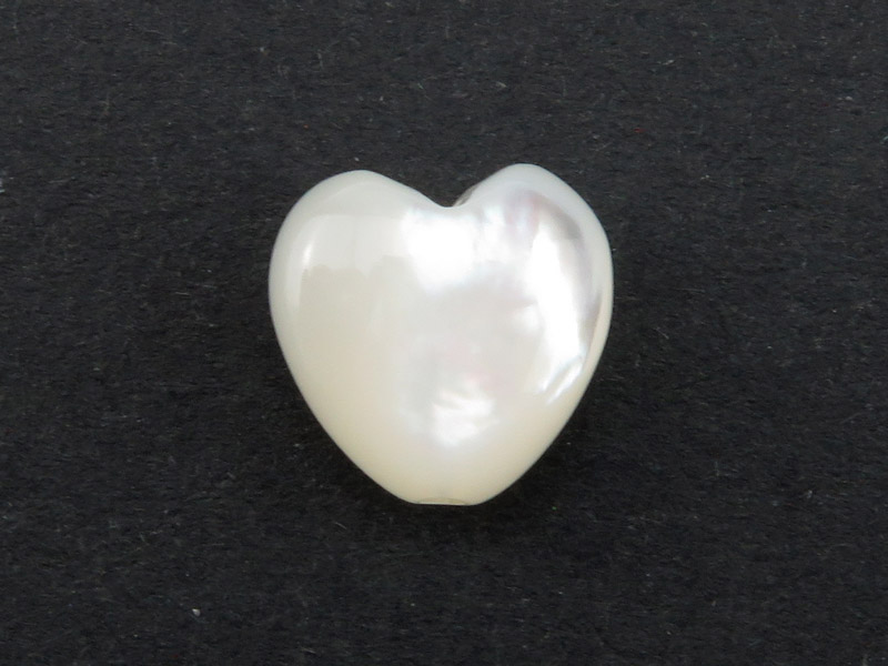 Mother of Pearl Heart Bead 8mm ~ SINGLE