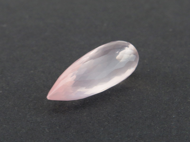 AAA Rose Quartz Micro-Faceted Long Teardrop 19-20mm ~ Half Drilled ~ SINGLE