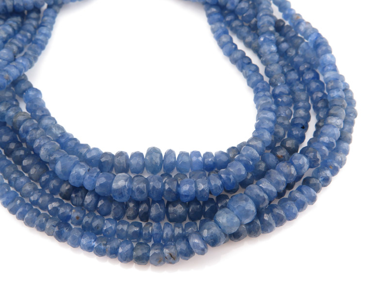 Blue Sapphire Micro-Faceted Rondelle Beads 2.5-5.5mm ~ 18'' Strand