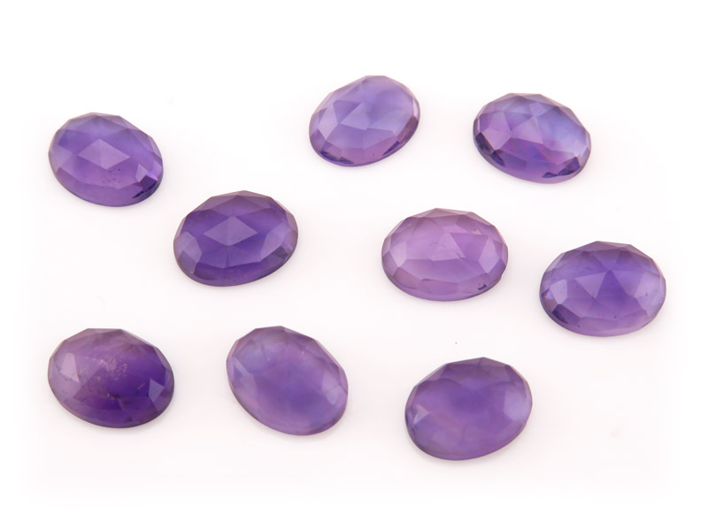 African Amethyst Rose Cut Oval Cabochon 8mm x 6mm