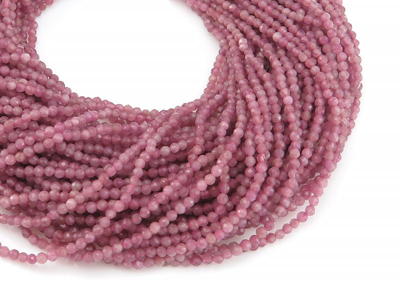 Pink Tourmaline Faceted Round Beads 2.25mm ~ 12.5'' Strand