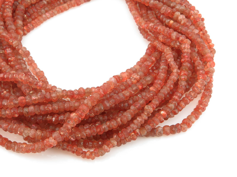 AA Sunstone Faceted Rondelles 3-4mm ~ 13'' Strand