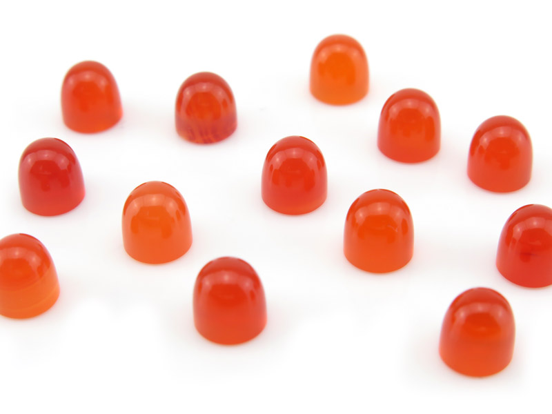 Carnelian Rounded Bullet Cabochon 5mm