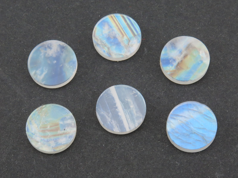 Rainbow Moonstone Smooth Flat Disc 10mm