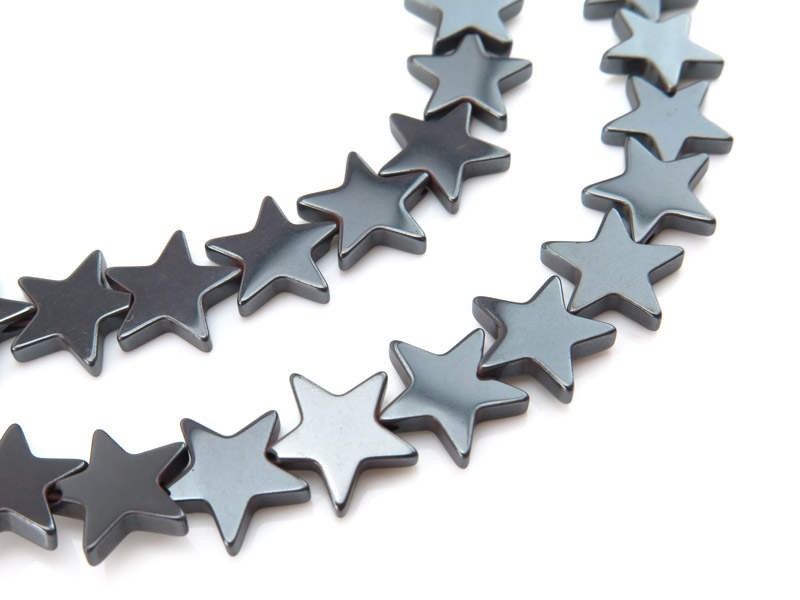 Hematite Smooth Star Beads 10.75mm ~ 15'' Strand