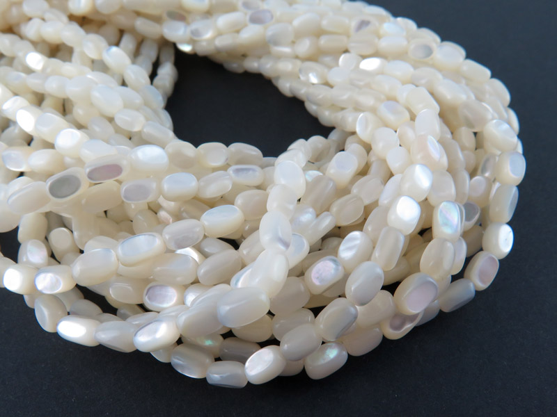 Mother of Pearl Oval Beads 6mm x 4mm ~ 15.5'' Strand