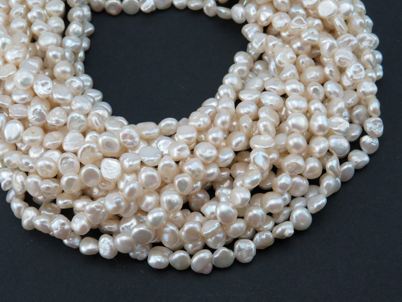 Freshwater Pearl Ivory Keishi Beads 6-9mm ~ 16'' Strand