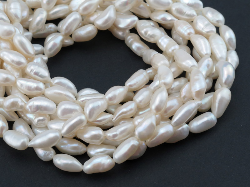 Freshwater Pearl Ivory Long Nugget Beads 11-17.5mm ~ 16'' Strand