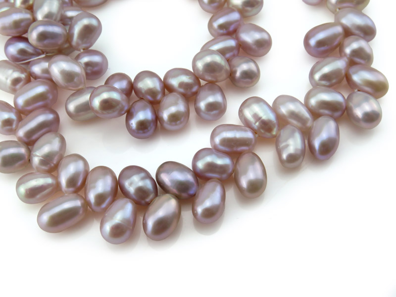 Freshwater Pearl Rose Side Drilled Drop Beads 8mm ~ 16'' Strand