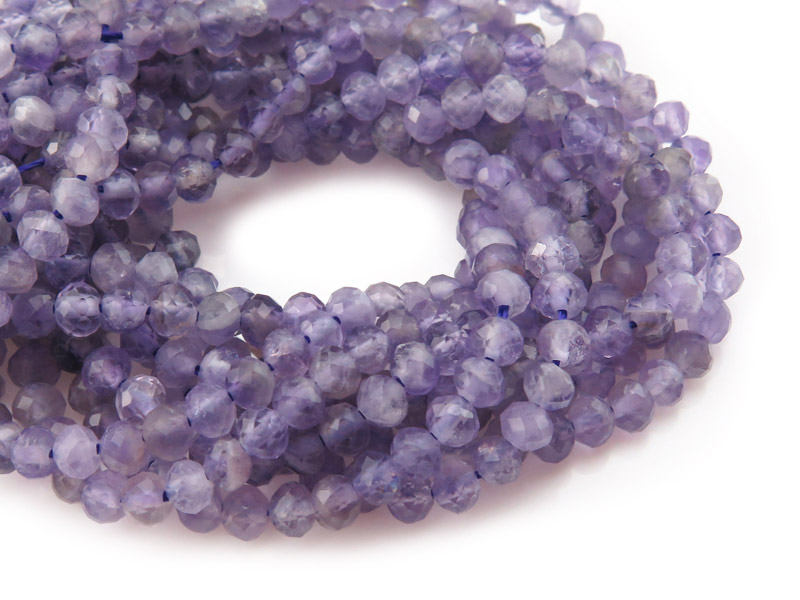 Lilac Amethyst Micro-Faceted Rondelles 4mm ~ 15.5'' Strand