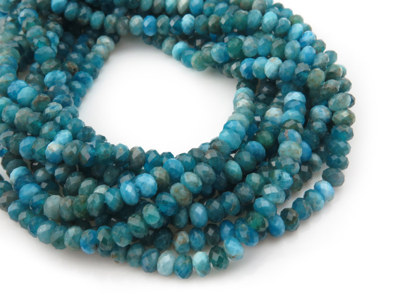 Apatite Micro-Faceted Rondelles 4.5mm ~ 15.5'' Strand