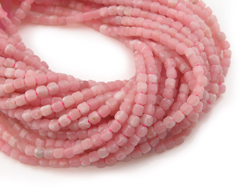 AA Pink Opal Faceted Cube Beads 2.25mm ~ 15.5'' Strand