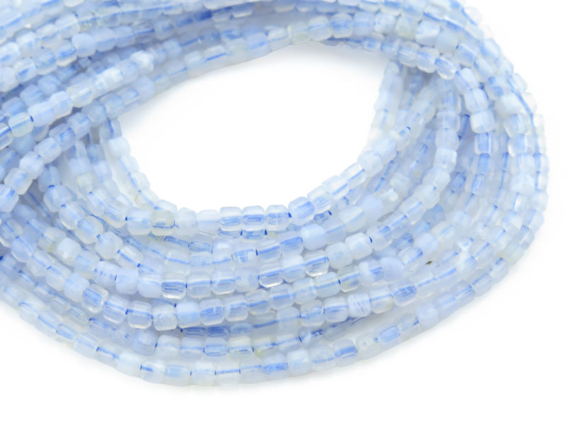 AA+ Blue Lace Agate Faceted Cube Beads 2-2.5mm ~ 15.5'' Strand