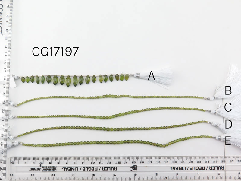 AA+ Vesuvianite Mixed Cut Strands