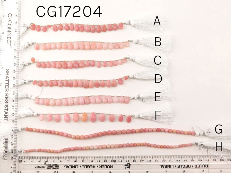 Pink Opal Mixed Cut Strands