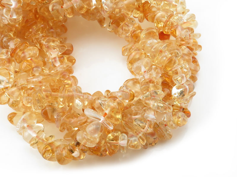 Citrine Smooth Tumble Nugget Beads 6-10mm ~ 16'' Strand