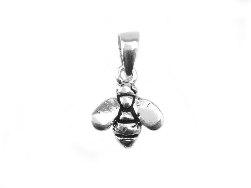 Sterling Silver Bee Pendant w/Bail 11mm