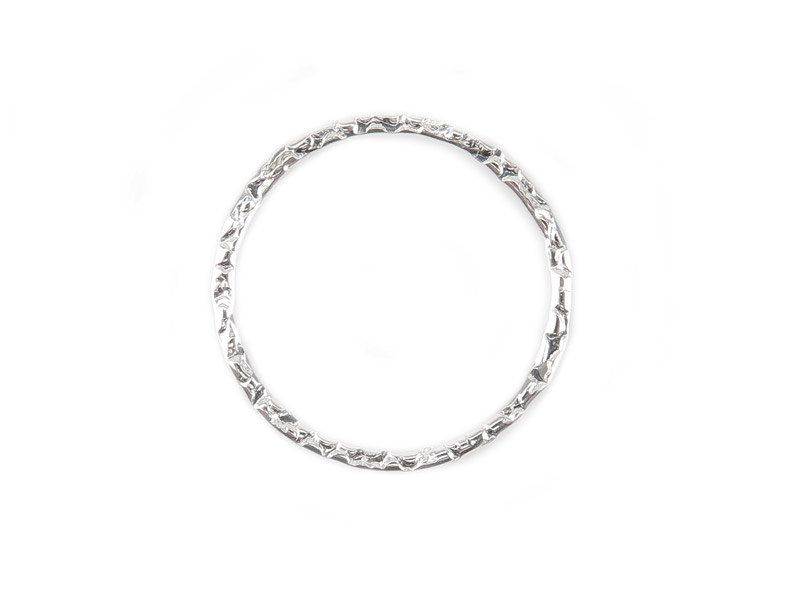 Sterling Silver Textured Closed Jump Ring 15mm