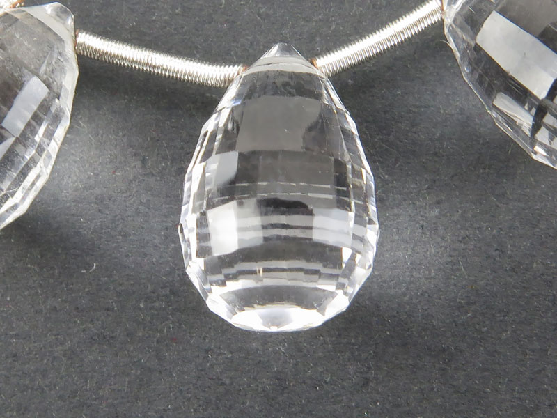 AAA Crystal Quartz Laser Cut Teardrop Briolette ~ SINGLE ~ Various Sizes