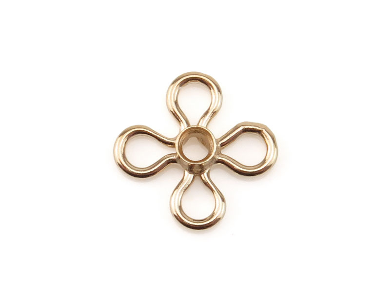 Gold Filled Flower Connector with Bezel Setting 10mm