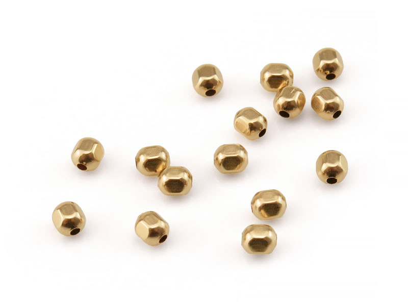 Gold Filled Square (Rounded Corners) Bead 3mm ~ Pack of 10