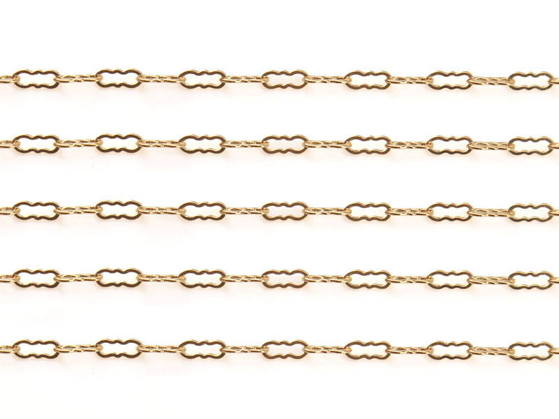 Gold Filled Crinkle Style Chain 3.75mm x 1.5mm ~ by the Foot