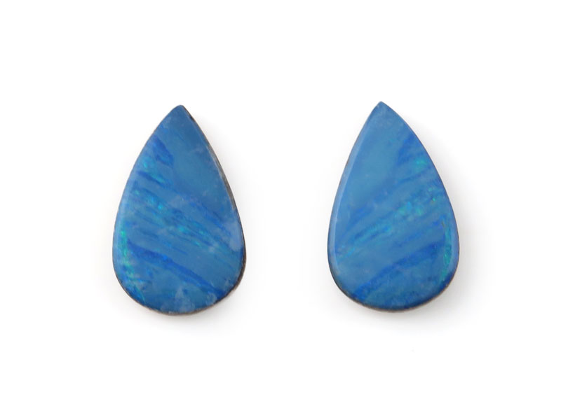 Australian Opal Teardrop Doublet 13mm ~ PAIR