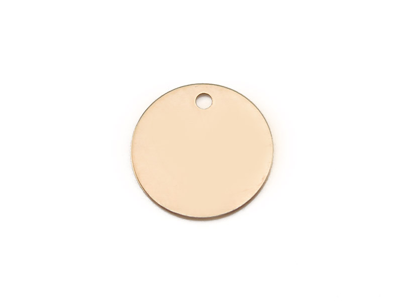 Gold Filled Round Tag 10mm ~ Optional Engraving