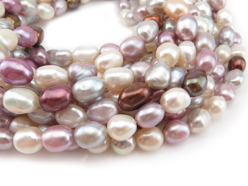 Freshwater Pearl Mixed Colour Long Nugget Beads 11-11.5mm ~ 16'' Strand