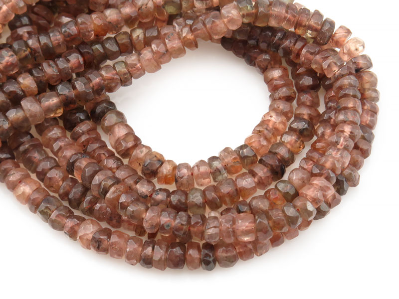 Andalusite Micro-Faceted Rondelles 3.5-4.5mm ~ 14'' Strand