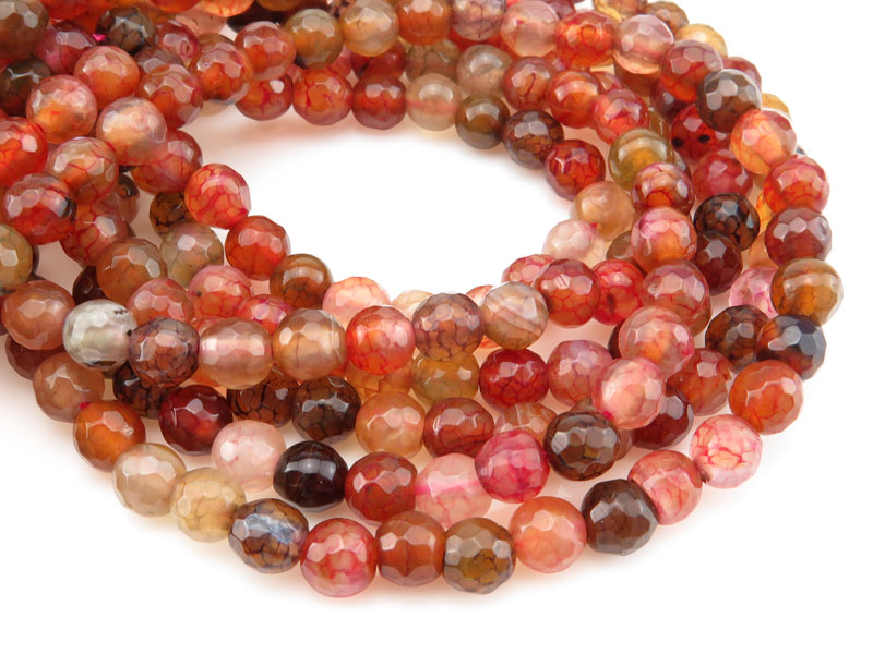 Multi Agate Faceted Round Beads 6mm ~ 15'' Strand