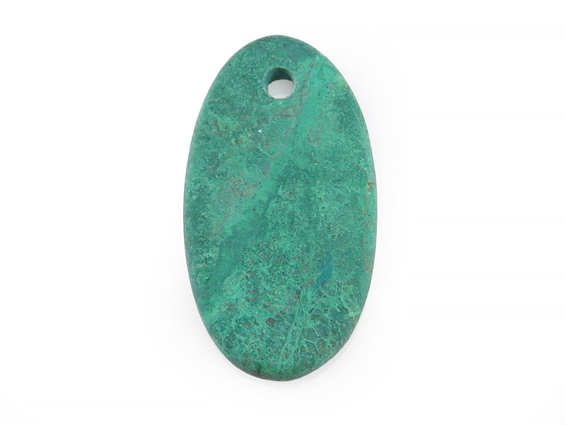 Chrysocolla Smooth Matt Oval Pendant 55mm