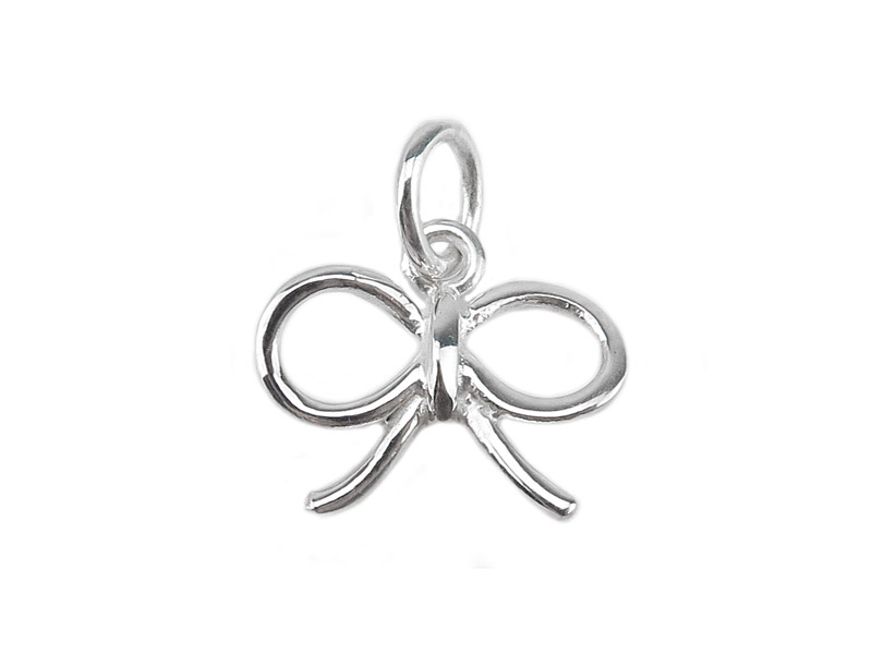 Sterling Silver Bow Charm 12mm