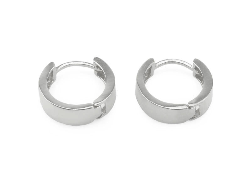 Sterling Silver Chunky Hoop Earrings 13mm ~ PAIR