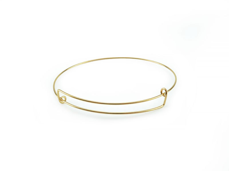 Gold Plated Silver Bangle Base for Charms