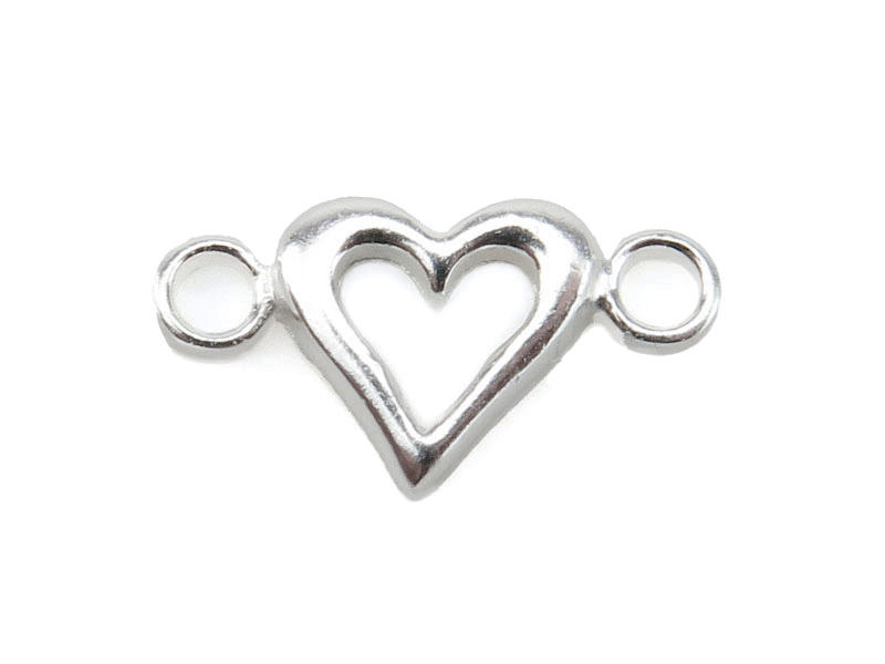 Sterling Silver Heart Connector 11mm